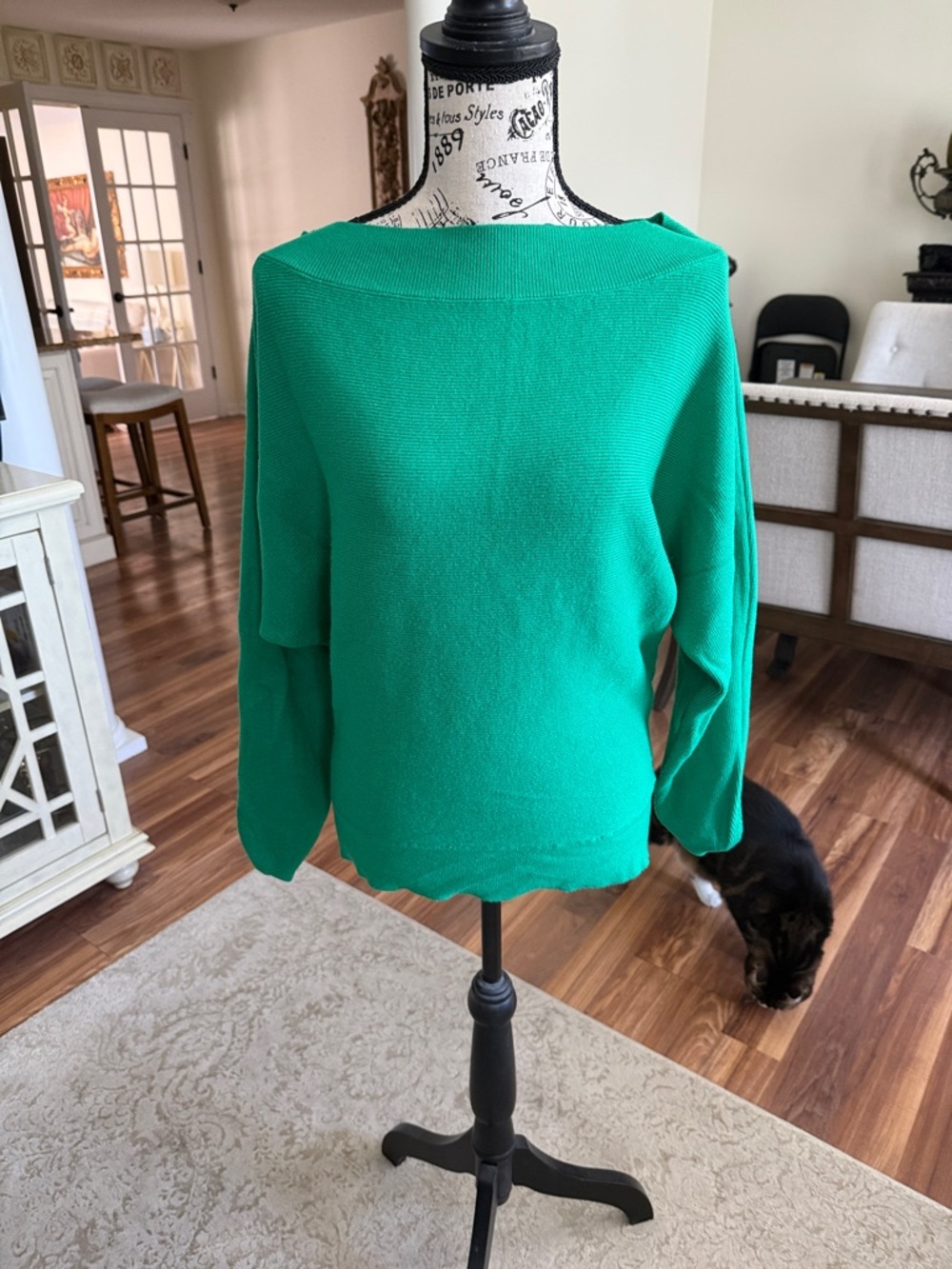 eesome Emerald Off-the-Shoulder Boatneck Sweater